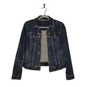 TALBOTS $149 Classic Stretch Denim Button Down‎ Jean Jacket XS